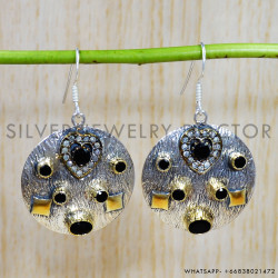 Black Onyx 925 Sterling Silver Earrings (SJWE-576)