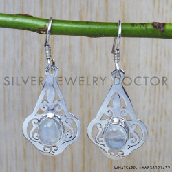 Rainbow Moonstone 925 Sterling Silver Earrings (SJWE-58)