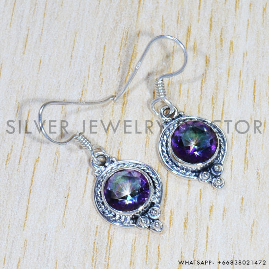 Mystic Topaz 925 Sterling Silver Earrings (SJWE-585) Mystic Topaz 925 Sterling Silver Earrings (SJWE-585)