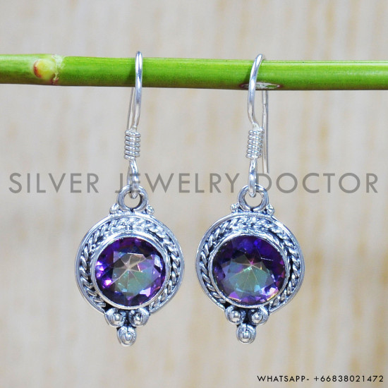 Mystic Topaz 925 Sterling Silver Earrings (SJWE-585) Mystic Topaz 925 Sterling Silver Earrings (SJWE-585)
