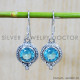 Blue Topaz 925 Sterling Silver Earrings (SJWE-586) Blue Topaz 925 Sterling Silver Earrings (SJWE-586)