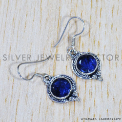 Sapphire 925 Sterling Silver Earrings (SJWE-588)