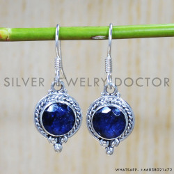 Sapphire 925 Sterling Silver Earrings (SJWE-588)