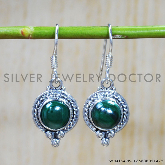 Malachite 925 Sterling Silver Earrings (SJWE-591) Malachite 925 Sterling Silver Earrings (SJWE-591)