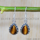 Tiger Eye 925 Sterling Silver Earrings (SJWE-624)