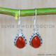 Carnelian 925 Sterling Silver Earrings (SJWE-625)