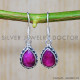 Ruby 925 Sterling Silver Earrings (SJWE-627)