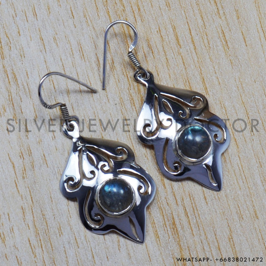 Labradorite 925 Sterling Silver Earrings (SJWE-64) Labradorite 925 Sterling Silver Earrings (SJWE-64)