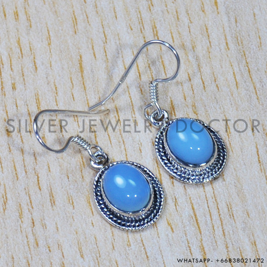Chalcedony 925 Sterling Silver Earrings (SJWE-645) Chalcedony 925 Sterling Silver Earrings (SJWE-645)