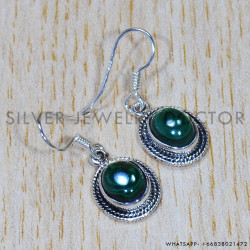 Malachite 925 Sterling Silver Earrings (SJWE-648)