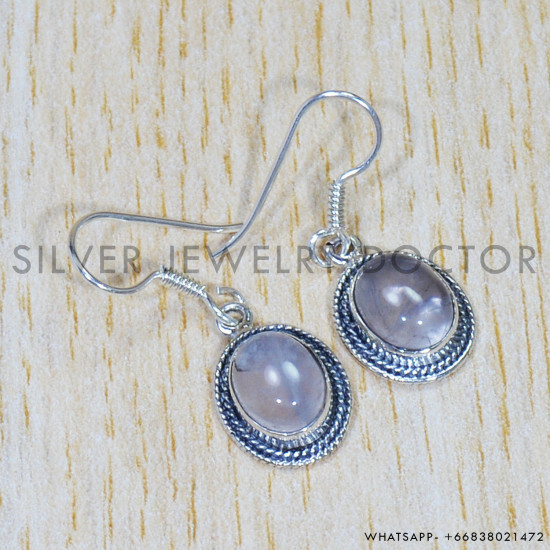 Rainbow Moonstone 925 Sterling Silver Earrings (SJWE-650)