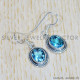 Blue Topaz 925 Sterling Silver Earrings (SJWE-654) Blue Topaz 925 Sterling Silver Earrings (SJWE-654)