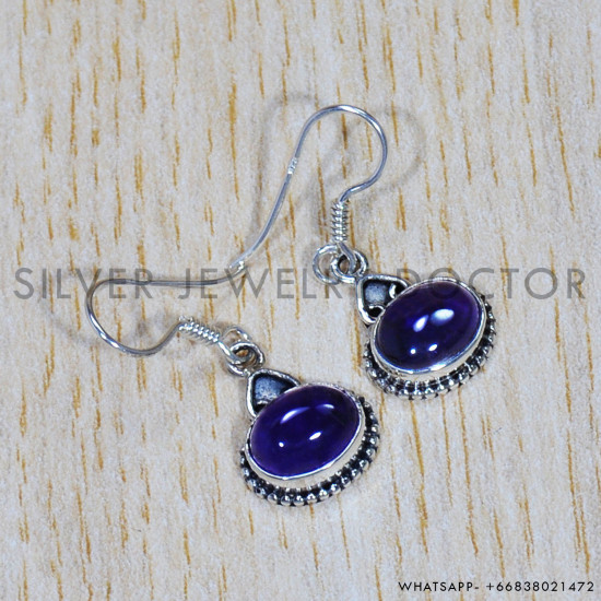 Amethyst 925 Sterling Silver Earrings (SJWE-660) Amethyst 925 Sterling Silver Earrings (SJWE-660)