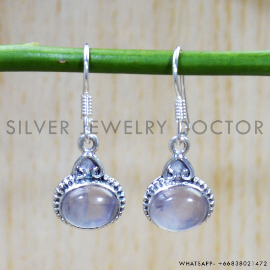 Rose Quartz 925 Sterling Silver Earrings (SJWE-663) Rose Quartz 925 Sterling Silver Earrings (SJWE-663)