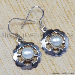 Pearl 925 Sterling Silver Earrings (SJWE-67) Pearl 925 Sterling Silver Earrings (SJWE-67)