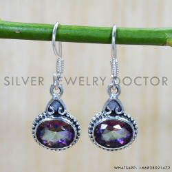 Mystic Topaz 925 Sterling Silver Earrings (SJWE-670)