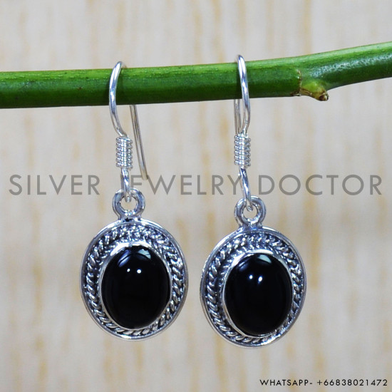Black Onyx 925 Sterling Silver Earrings (SJWE-673) Black Onyx 925 Sterling Silver Earrings (SJWE-673)
