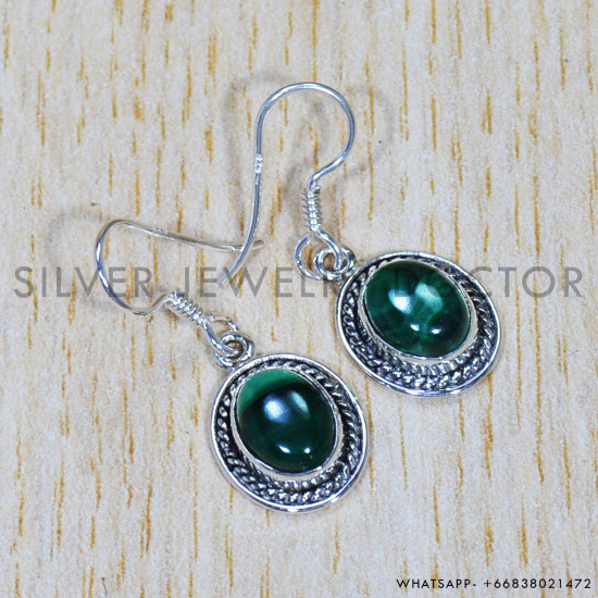 Malachite 925 Sterling Silver Earrings (SJWE-678) Malachite 925 Sterling Silver Earrings (SJWE-678)