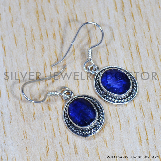 Sapphire 925 Sterling Silver Earrings (SJWE-681) Sapphire 925 Sterling Silver Earrings (SJWE-681)