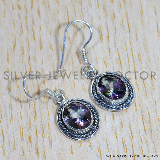 Mystic Topaz 925 Sterling Silver Earrings (SJWE-684) Mystic Topaz 925 Sterling Silver Earrings (SJWE-684)