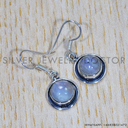 Rainbow Moonstone 925 Sterling Silver Earrings (SJWE-689)
