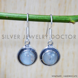 Rainbow Moonstone 925 Sterling Silver Earrings (SJWE-689)