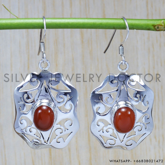 Carnelian 925 Sterling Silver Earrings (SJWE-69) Carnelian 925 Sterling Silver Earrings (SJWE-69)