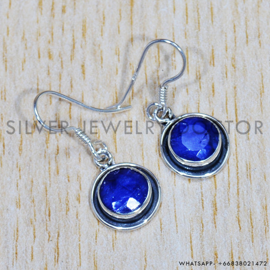 Sapphire 925 Sterling Silver Earrings (SJWE-690) Sapphire 925 Sterling Silver Earrings (SJWE-690)
