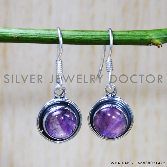 Amethyst 925 Sterling Silver Earrings (SJWE-697) Amethyst 925 Sterling Silver Earrings (SJWE-697)
