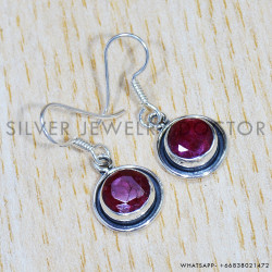 Ruby 925 Sterling Silver Earrings (SJWE-698)
