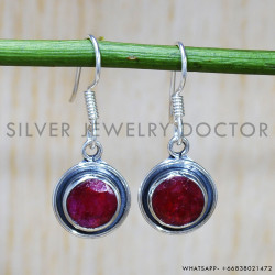 Ruby 925 Sterling Silver Earrings (SJWE-698)