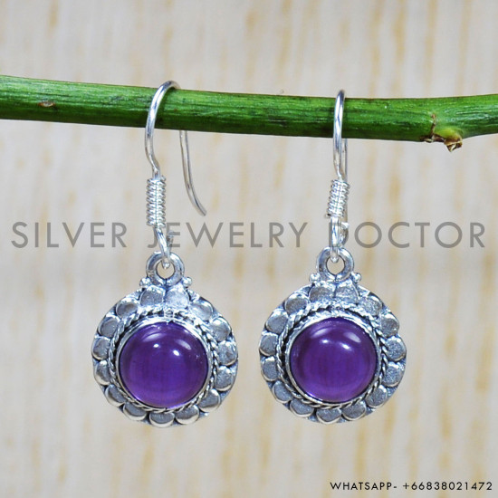 Amethyst 925 Sterling Silver Earrings (SJWE-705) Amethyst 925 Sterling Silver Earrings (SJWE-705)