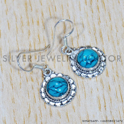 Turquoise 925 Sterling Silver Earrings (SJWE-710)
