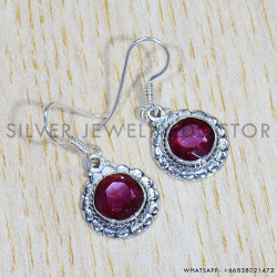 Ruby 925 Sterling Silver Earrings (SJWE-713)