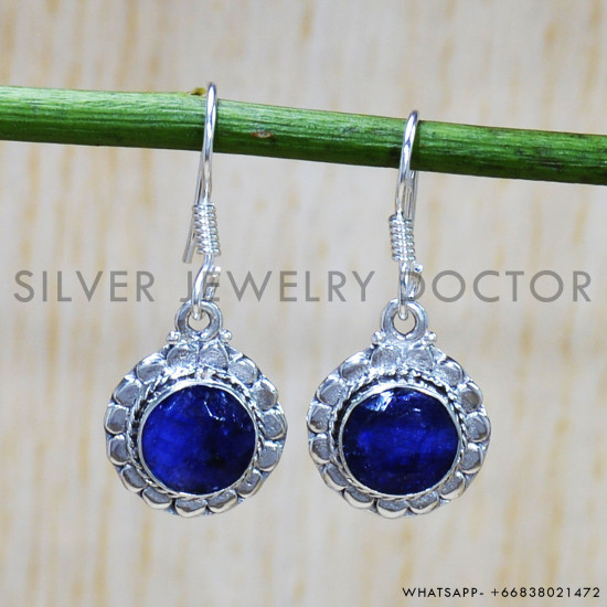 Sapphire 925 Sterling Silver Earrings (SJWE-714) Sapphire 925 Sterling Silver Earrings (SJWE-714)