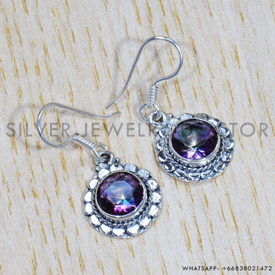 Mystic Topaz 925 Sterling Silver Earrings (SJWE-717) Mystic Topaz 925 Sterling Silver Earrings (SJWE-717)