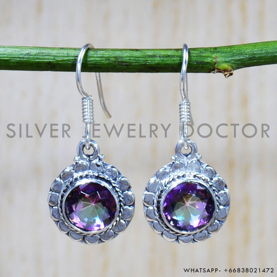 Mystic Topaz 925 Sterling Silver Earrings (SJWE-717) Mystic Topaz 925 Sterling Silver Earrings (SJWE-717)