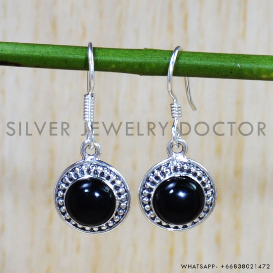 Black Onyx 925 Sterling Silver Earrings (SJWE-726) Black Onyx 925 Sterling Silver Earrings (SJWE-726)