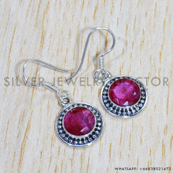 Ruby 925 Sterling Silver Earrings (SJWE-729)