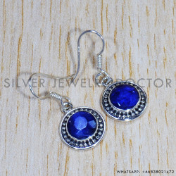 Sapphire 925 Sterling Silver Earrings (SJWE-730)
