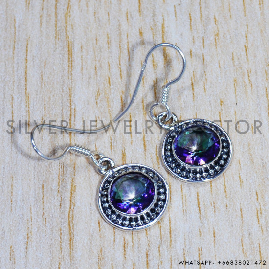 Mystic Topaz 925 Sterling Silver Earrings (SJWE-731) Mystic Topaz 925 Sterling Silver Earrings (SJWE-731)