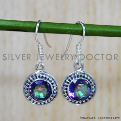 Mystic Topaz 925 Sterling Silver Earrings (SJWE-731)