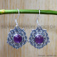 Amethyst 925 Sterling Silver Earrings (SJWE-746) Amethyst 925 Sterling Silver Earrings (SJWE-746)