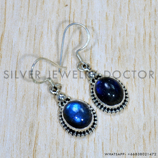 Labradorite 925 Sterling Silver Earrings (SJWE-748) Labradorite 925 Sterling Silver Earrings (SJWE-748)