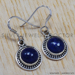 Lapis Lazuli 925 Sterling Silver Earrings (SJWE-75)