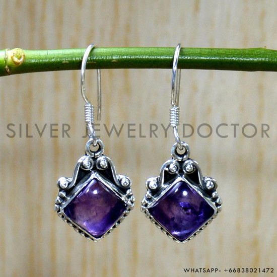Amethyst 925 Sterling Silver Earrings (SJWE-753) Amethyst 925 Sterling Silver Earrings (SJWE-753)