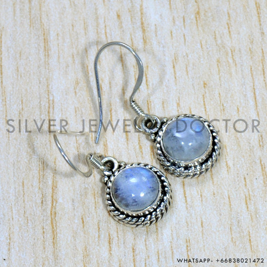 Rainbow Moonstone 925 Sterling Silver Earrings (SJWE-756) Rainbow Moonstone 925 Sterling Silver Earrings (SJWE-756)