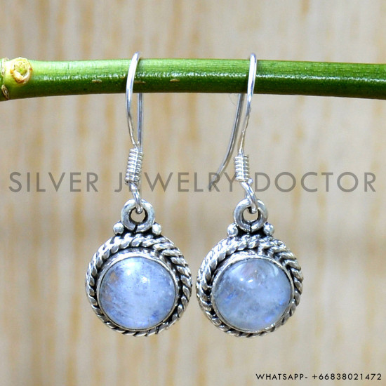 Rainbow Moonstone 925 Sterling Silver Earrings (SJWE-756) Rainbow Moonstone 925 Sterling Silver Earrings (SJWE-756)