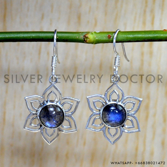 Labradorite 925 Sterling Silver Earrings (SJWE-759) Labradorite 925 Sterling Silver Earrings (SJWE-759)