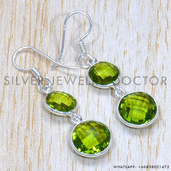 Peridot 925 Sterling Silver Earrings (SJWE-767) Peridot 925 Sterling Silver Earrings (SJWE-767)